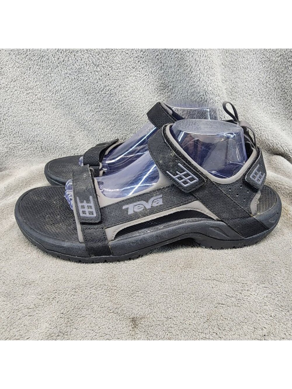 Teva Shoes Mens 12 Black Synthetic Minam Footbed Gorpcore Strappy Sandal *Read*